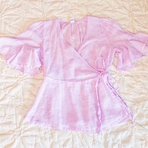 LAVENDER PURPLE WRAP BLOUSE!!